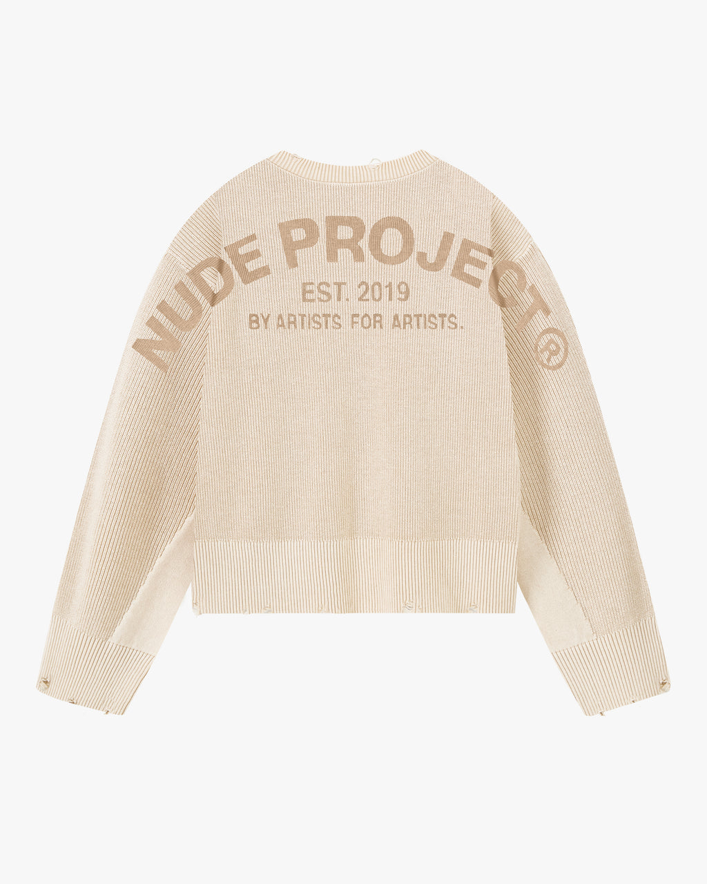 Perfect Cropped Knit Sweater Beige