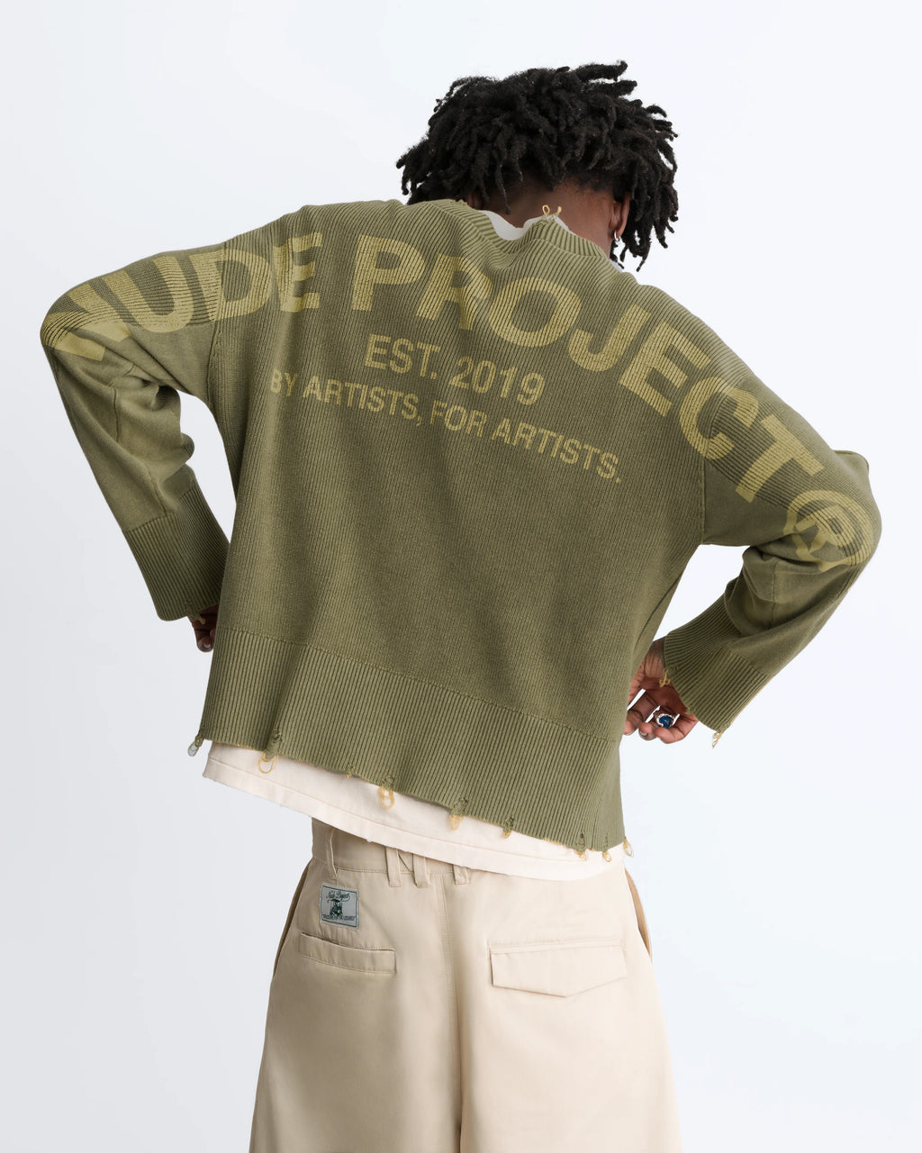 Perfect Cropped Knit Sweater Green