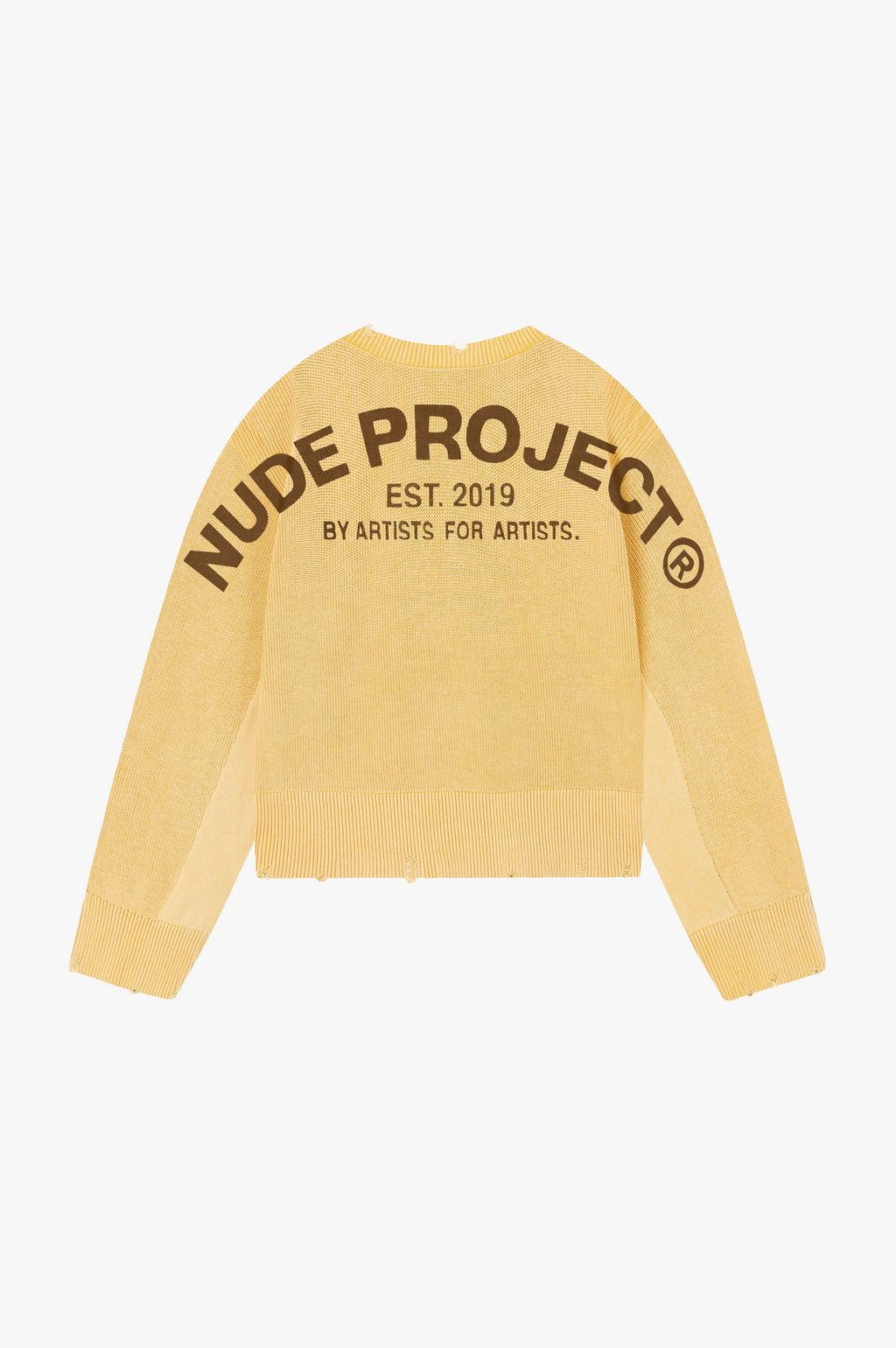 Perfect Cropped Knit Sweater Yellow